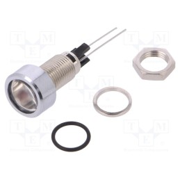 1 pcs x MENTOR - 2672.8021 - Indicator: LED, flat, red, Ø8mm, for PCB, brass, ØLED: 5mm