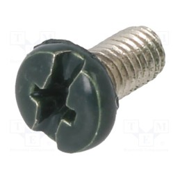 100 pcs x KEYSTONE - 2663136 - Screw, M3x6, 0.5, Head: cheese head, Phillips,slotted, brass, green