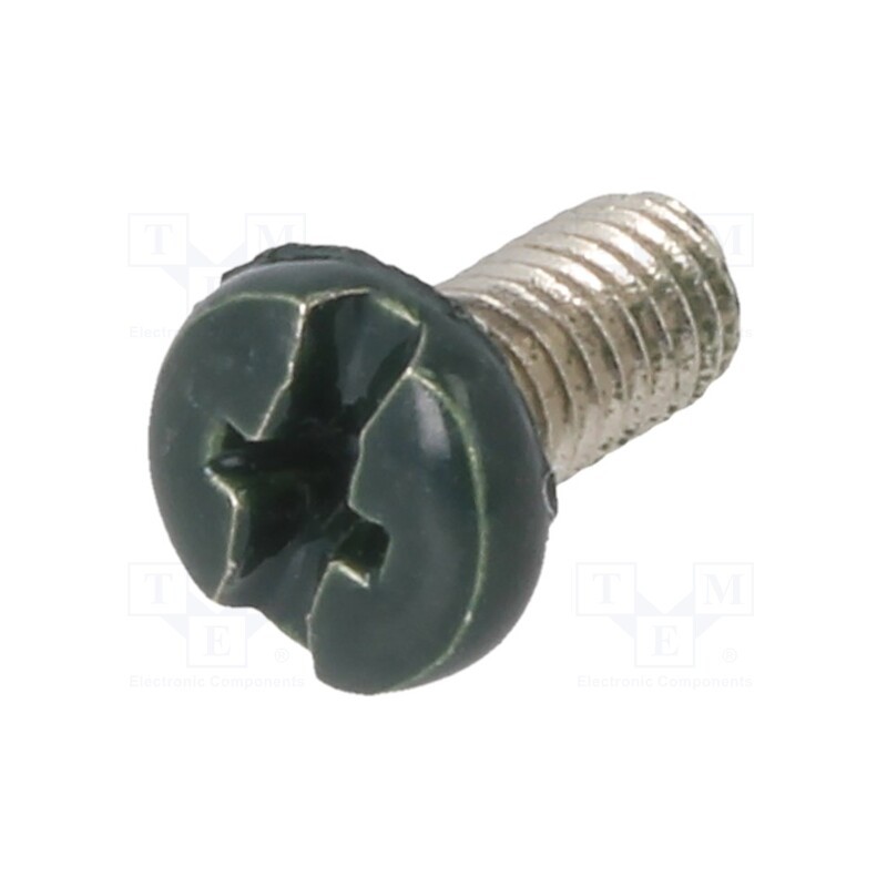 100 pcs x KEYSTONE - 2663136 - Screw, M3x6, 0.5, Head: cheese head, Phillips,slotted, brass, green