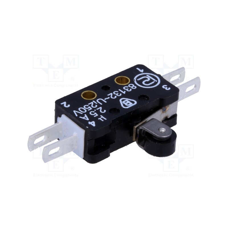 1 pcs x PROMET - 83 132 S54 ER7.5 - Microswitch SNAP ACTION, 2.5A/250VAC, 0.3A/220VDC, ON-(ON), IP40