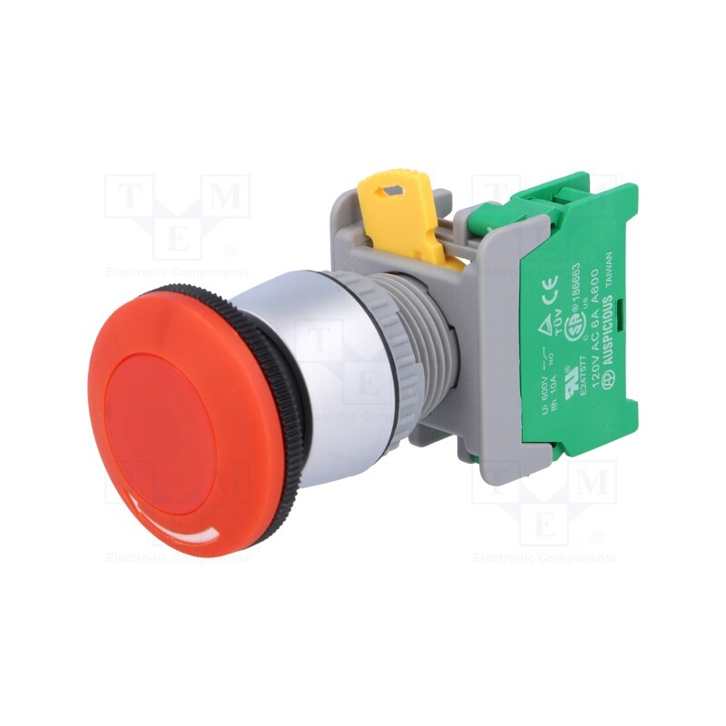 1 pcs x AUSPICIOUS - LEB22-1/O - Switch: emergency stop, 22mm, NO, red, mushroom