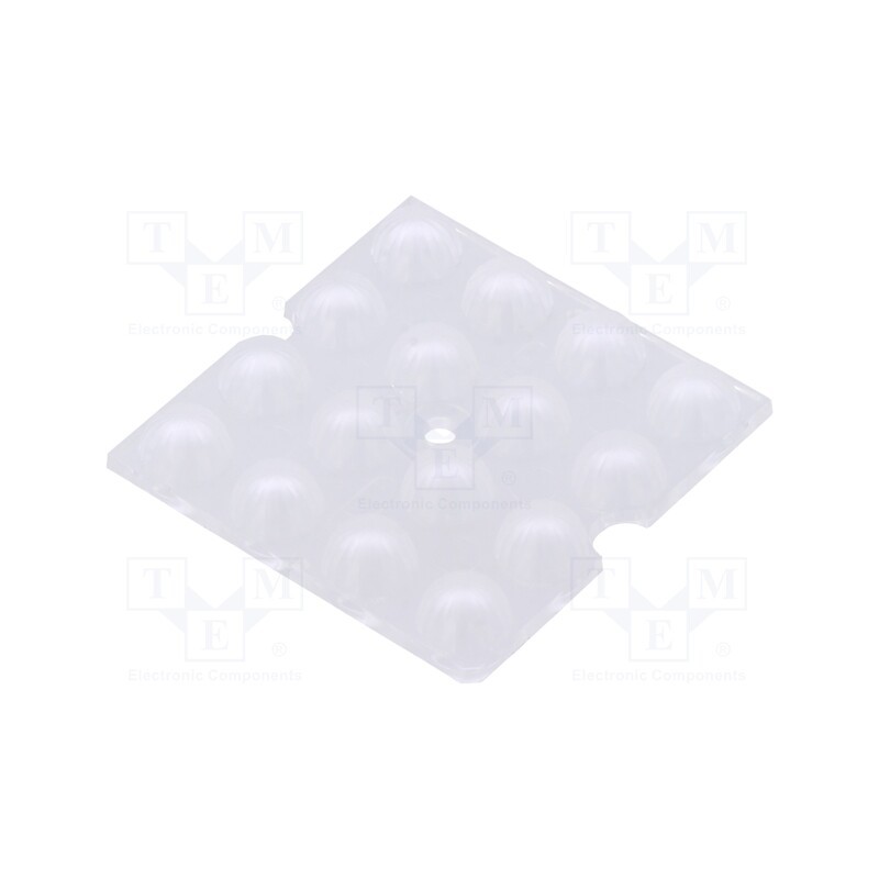 1 pcs x LEDIL - C15431_STRADELLA-16-HB-M - LED lens, square, plexiglass PMMA, transparent, Mounting: screw