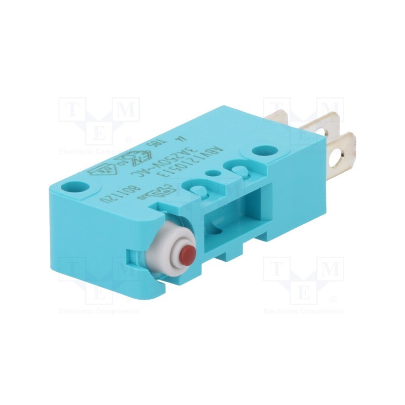 1 pcs x PANASONIC - ABV1210513 - Microswitch SNAP ACTION, 3A/250VAC, without lever, SPDT, ON-(ON)