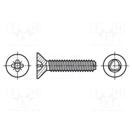 100 pcs x BOSSARD - 1540602 - Screw, 3x10, Head: countersunk, Pozidriv, PZ1, steel, zinc, BN 3327