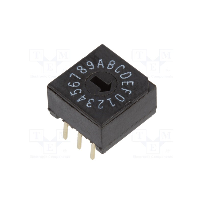 1 pcs x TE Connectivity - 1-1825007-6 - Encoding switch, HEX/BCD, Pos: 10, THT, Rcont max: 50mΩ, Body: black