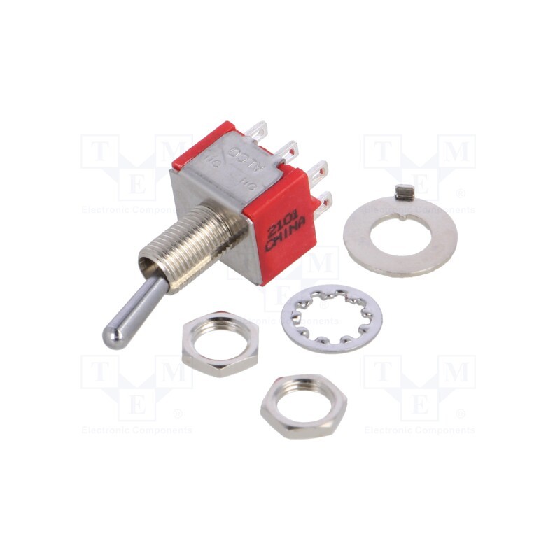 1 pcs x TE Connectivity - 2-1825138-8 - Switch: toggle, Pos: 2, DPDT, ON-ON, 2A/250VAC, 5A/28VDC, -30÷85°C