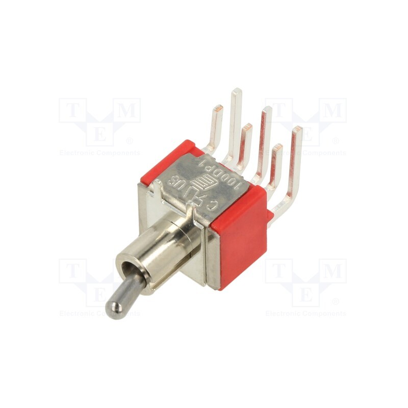 1 pcs x E-SWITCH - 100DP1T2B4M6QE - Switch: toggle, Pos: 2, DPDT, ON-ON, 2A/250VAC, 5A/28VDC, -30÷85°C