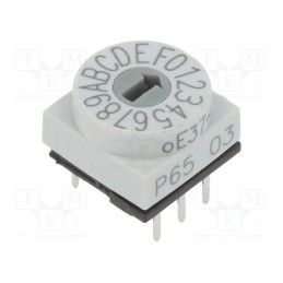 1 pcs x PTR HARTMANN - P65THR103 - Encoding switch, HEX/BCD, Pos: 16, THT, Rcont max: 80mΩ, P65