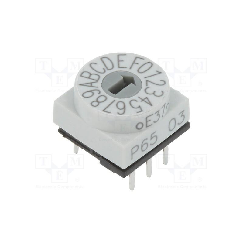 1 pcs x PTR HARTMANN - P65THR103 - Encoding switch, HEX/BCD, Pos: 16, THT, Rcont max: 80mΩ, P65