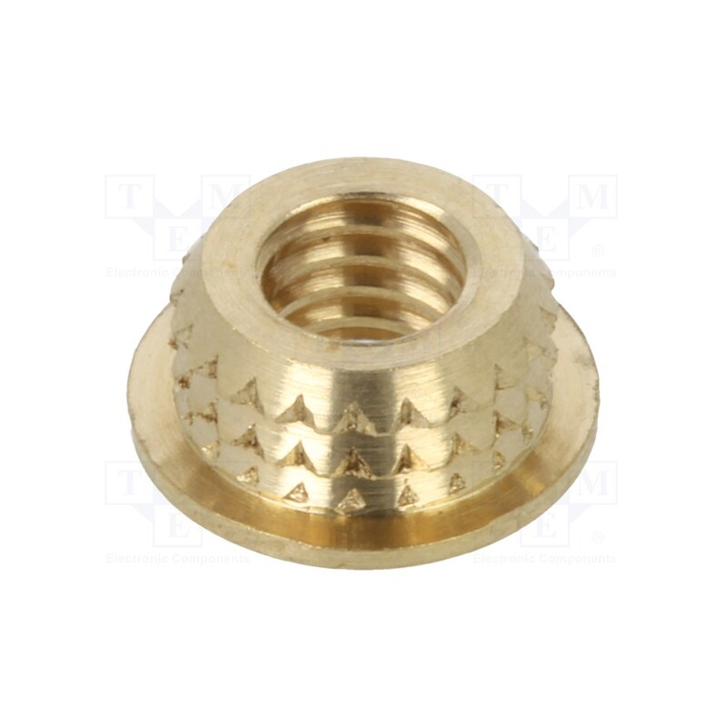 100 pcs x TAPPEX - 0006M4 - Threaded insert, brass, M4, BN 37905, L: 3mm, Features: for plastic