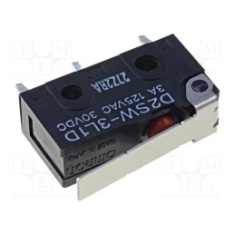 1 pcs x OMRON OCB - D2SW-3L1D - Microswitch SNAP ACTION, 3A/125VAC, 3A/30VDC, with lever, SPDT