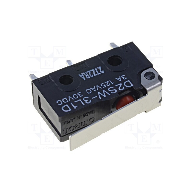 1 pcs x OMRON OCB - D2SW-3L1D - Microswitch SNAP ACTION, 3A/125VAC, 3A/30VDC, with lever, SPDT