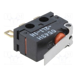 1 pcs x OMRON OCB - D2FD-2L1-1H - Microswitch SNAP ACTION, 2A/125VAC, 2A/30VDC, with lever, SPDT