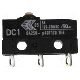 1 pcs x ZF - DC1C-A1AA - Microswitch SNAP ACTION, 6A/12VDC, SPDT, OFF-(ON), Pos: 2