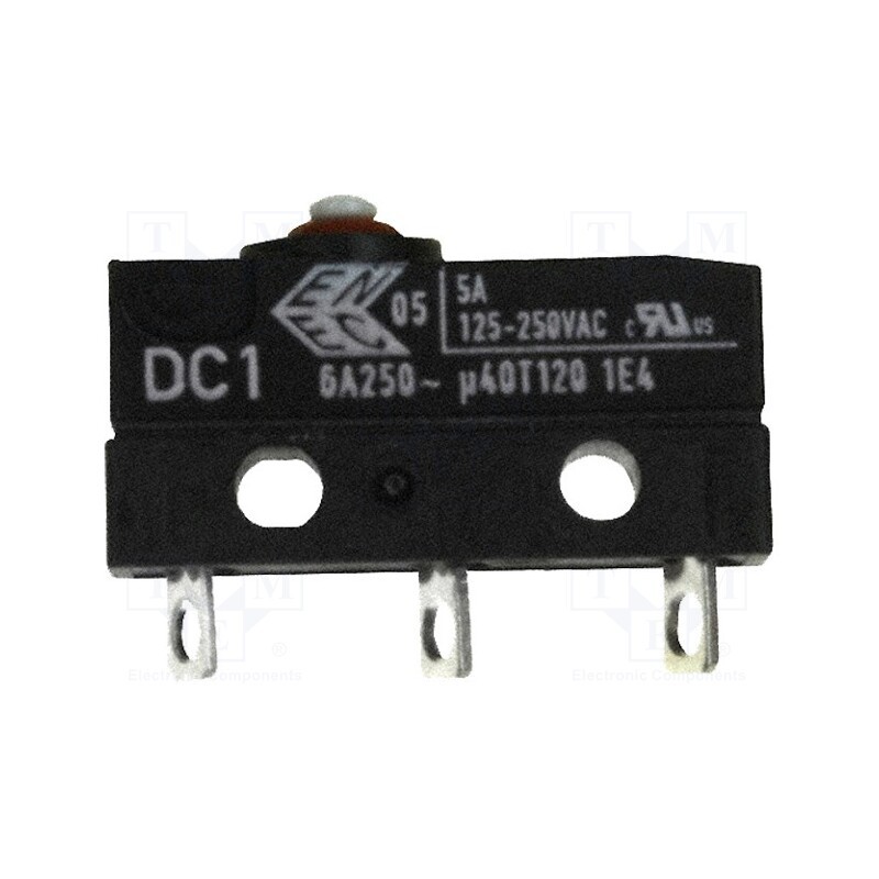 1 pcs x ZF - DC1C-A1AA - Microswitch SNAP ACTION, 6A/12VDC, SPDT, OFF-(ON), Pos: 2