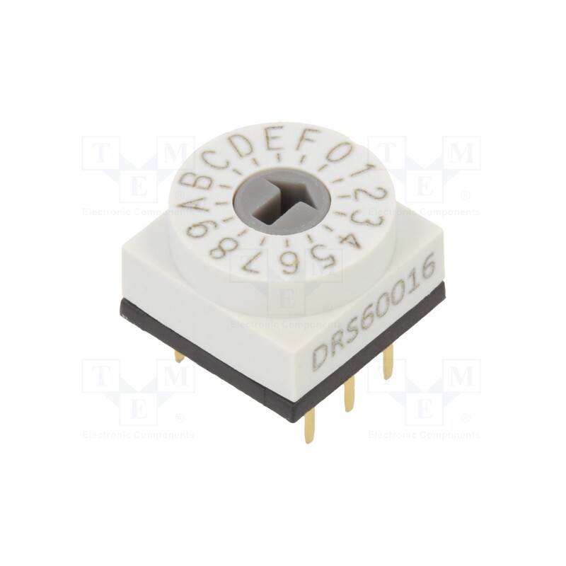 1 pcs x KNITTER-SWITCH - DRS 60016 - Encoding switch, Pos: 16, PCB,THT, 80mΩ, DC load @R: 0.15A/42VDC