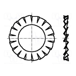 100 pcs x BOSSARD - 1963597 - Washer, externally serrated, M5, D9mm, h0.5mm, spring steel