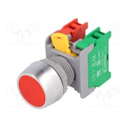 1 pcs x AUSPICIOUS - PBF22-1O/C R - Switch: push-button, 22mm, Stabl.pos: 1, NC + NO, red, none, IP65