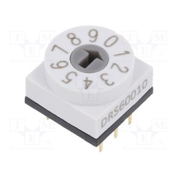 1 pcs x KNITTER-SWITCH - DRS 60010 - Encoding switch, Pos: 10, PCB,THT, 80mΩ, DC load @R: 0.15A/42VDC