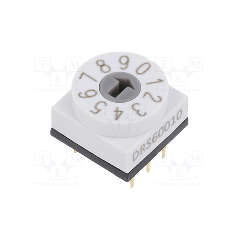 1 pcs x KNITTER-SWITCH - DRS 60010 - Encoding switch, Pos: 10, PCB,THT, 80mΩ, DC load @R: 0.15A/42VDC