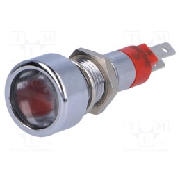 1 pcs x SIGNAL-CONSTRUCT - SMLD08014 - Indicator: LED, flat, red, 24÷28VDC, 24÷28VAC, Ø8.2mm, IP67, brass