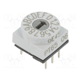 1 pcs x PTR HARTMANN - PT65106 - Encoding switch, HEX/BCD, Pos: 16, THT, Rcont max: 80mΩ, PT65