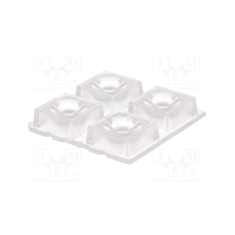 1 pcs x LEDIL - C13232_HB-2X2-WW - LED lens, square, transparent, 44÷69°, H: 8.5mm, Body dim: 50x50mm