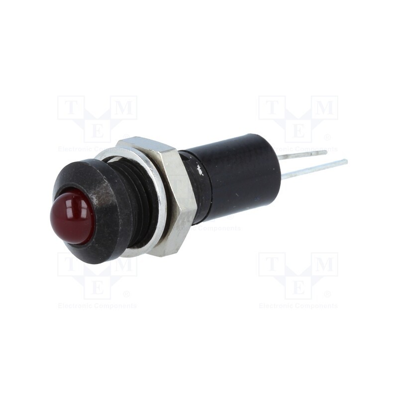 1 pcs x MENTOR - 2693.8323 - Indicator: LED, prominent, red, 24VDC, Ø8mm, for PCB, brass