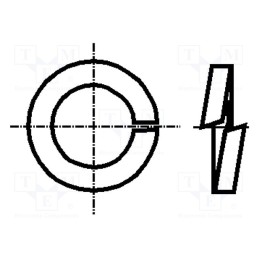 100 pcs x KRAFTBERG - K4/D127-A2 - Washer, spring, M4, D7.6mm, h0.9mm, A2 stainless steel, DIN 127B