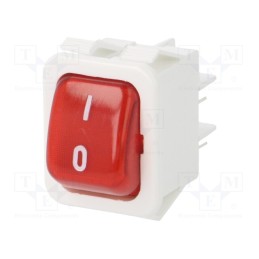 1 pcs x COMELUX - 40100I1501 - ROCKER, SPST, Pos: 2, ON-OFF, 16A/250VAC, Backlight colour: red