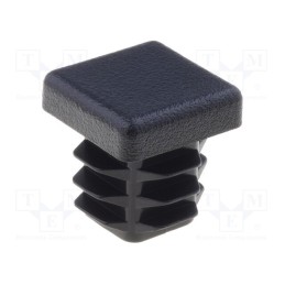 100 pcs x FIX&FASTEN - FIX-ST-15X15BK - Plugs, for profiles, Body: black, H: 15.5mm, Mat: LDPE, L: 15mm