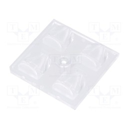 1 pcs x LEDIL - C13699_STRADA-2X2-DN - LED lens, square, transparent, H: 8.05mm, Body dim: 50x50mm