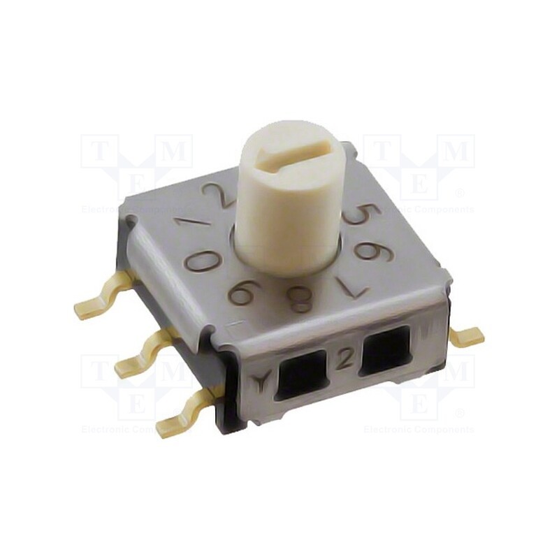 1 pcs x OMRON OCB - A6KS-102RS - Encoding switch, DEC/BCD, Pos: 10, SMT, Rcont max: 200mΩ, 1.96Ncm