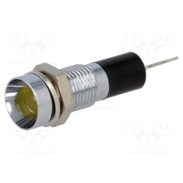 1 pcs x MENTOR - 2692.8371 - Indicator: LED, recessed, yellow, 24VDC, Ø8mm, for PCB, brass
