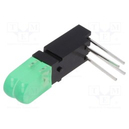 1 pcs x MENTOR - 1803.8831 - LED, in housing, yellow green, No.of diodes: 2, 20mA, 60°, λd: 573nm
