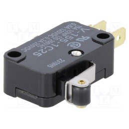 1 pcs x OMRON OCB - V1551C25 - Microswitch SNAP ACTION, 15A/250VAC, with lever (with roller)