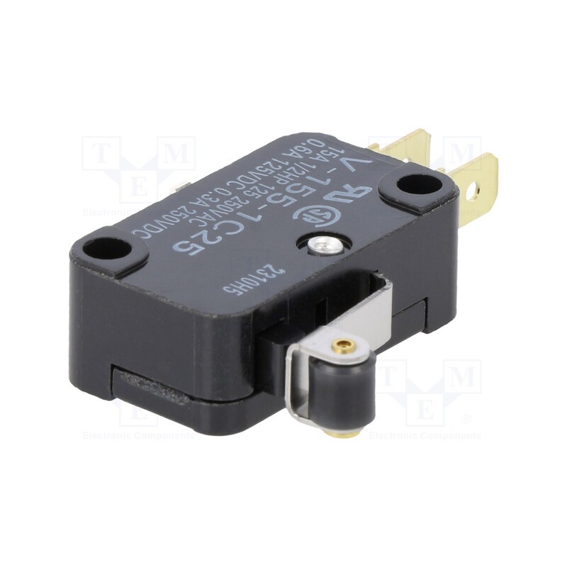 1 pcs x OMRON OCB - V1551C25 - Microswitch SNAP ACTION, 15A/250VAC, with lever (with roller)
