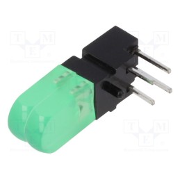 1 pcs x MENTOR - 1803.8832 - LED, in housing, yellow green, No.of diodes: 2, 20mA, 60°, λd: 573nm