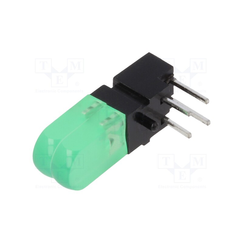 1 pcs x MENTOR - 1803.8832 - LED, in housing, yellow green, No.of diodes: 2, 20mA, 60°, λd: 573nm