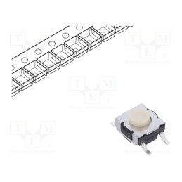 1 pcs x C&K - KT11P3SM34 LFS - Microswitch TACT, SPST-NO, Pos: 2, 0.03125A/32VDC, SMT, 4.13mm