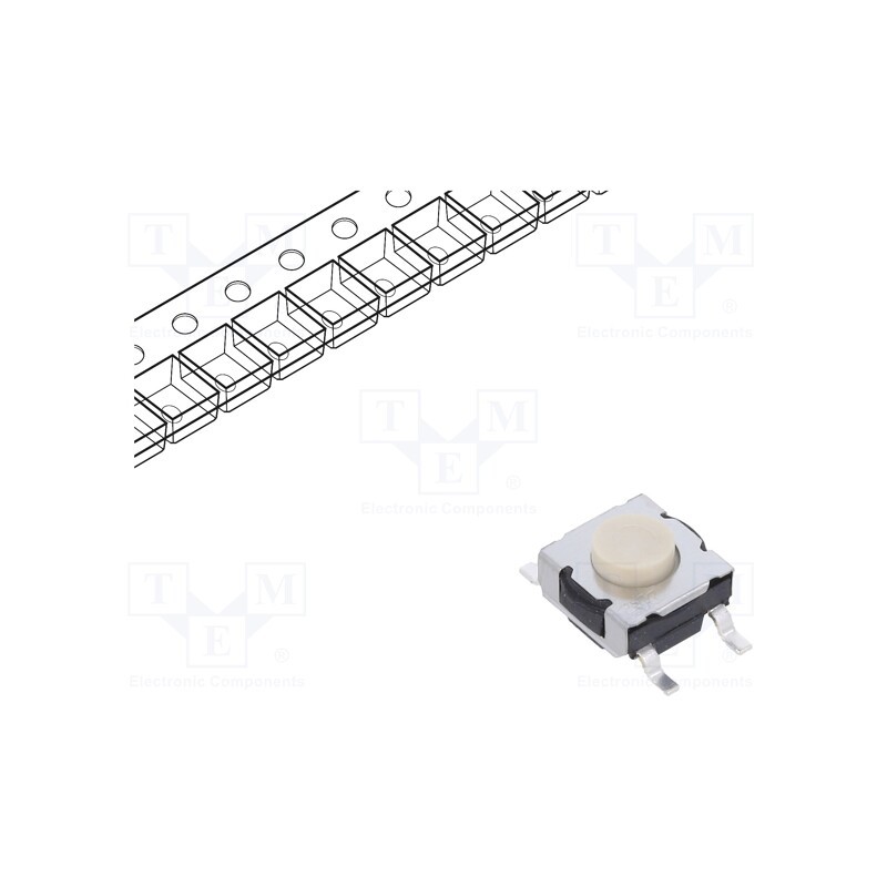 1 pcs x C&K - KT11P3SM34 LFS - Microswitch TACT, SPST-NO, Pos: 2, 0.03125A/32VDC, SMT, 4.13mm