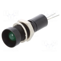1 pcs x MENTOR - 2692.8283 - Indicator: LED, recessed, green, 12VDC, Ø8mm, for PCB, brass