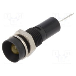1 pcs x MENTOR - 2692.8273 - Indicator: LED, recessed, yellow, 12VDC, Ø8mm, for PCB, brass