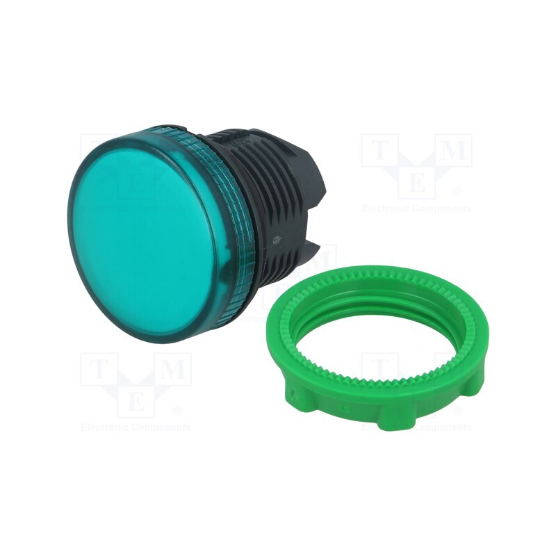 1 pcs x SCHNEIDER ELECTRIC - ZB5AV03 - Control lamp, 22mm, Harmony XB5, -25÷70°C, Ø22mm, IP66, green