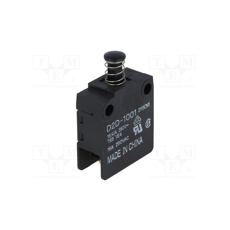 1 pcs x OMRON OCB - D2D-1001 - Switch: door, Pos: 2, SPST-NO, 16A/250VAC, black, screw type, D2D