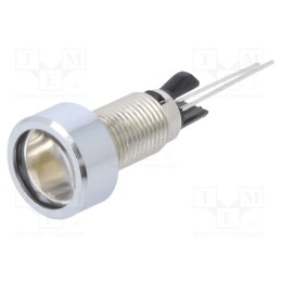 1 pcs x MENTOR - 2672.8071 - Indicator: LED, flat, yellow, Ø8mm, for PCB, brass, ØLED: 5mm