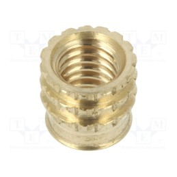 100 pcs x TAPPEX - 002M3 - Threaded insert, brass, M3, BN 37885, L: 4.1mm, MULTISERT®