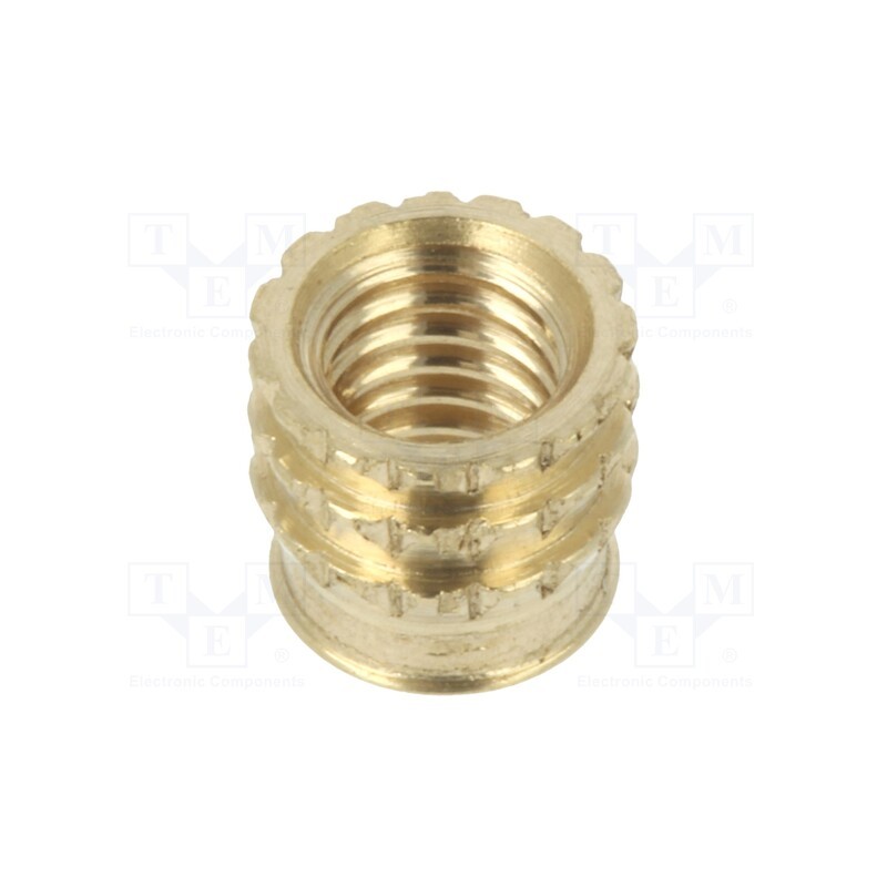 100 pcs x TAPPEX - 002M3 - Threaded insert, brass, M3, BN 37885, L: 4.1mm, MULTISERT®