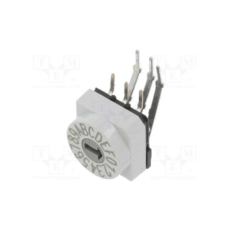 1 pcs x PTR HARTMANN - PT65103L508 - Encoding switch, HEX/BCD, Pos: 16, THT, Rcont max: 80mΩ, PT65