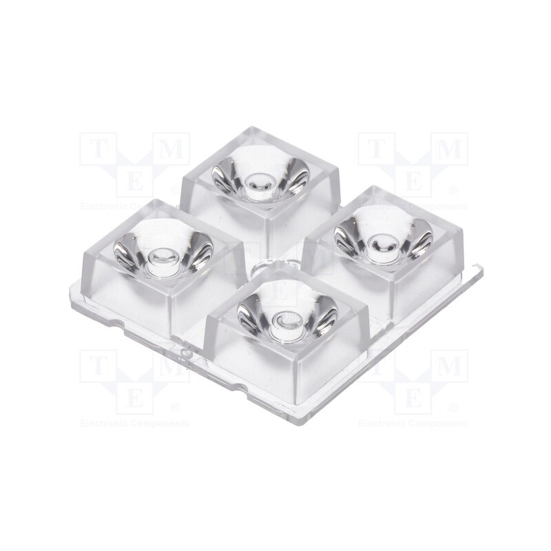 1 pcs x LEDIL - C14541_HB-2X2-RS - LED lens, square, transparent, XM-L2,XP-G2, 11÷18°, H: 10mm